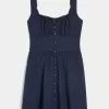 Button-Front Mini Dress Button-Front Mini Dress