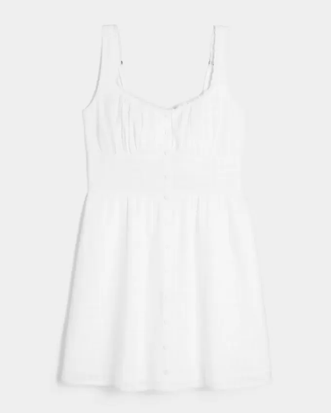 Button-Front Mini Dress Button-Front Mini Dress