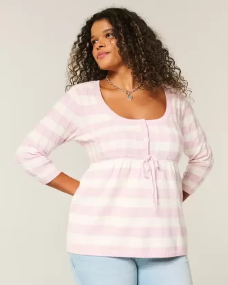 Cable-Knit Babydoll Sweater
