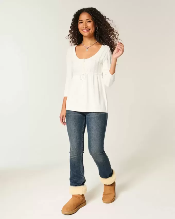 Cable-Knit Babydoll Sweater Cable-Knit Babydoll Sweater