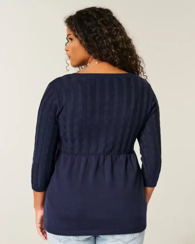 Cable-Knit Babydoll Sweater Cable-Knit Babydoll Sweater