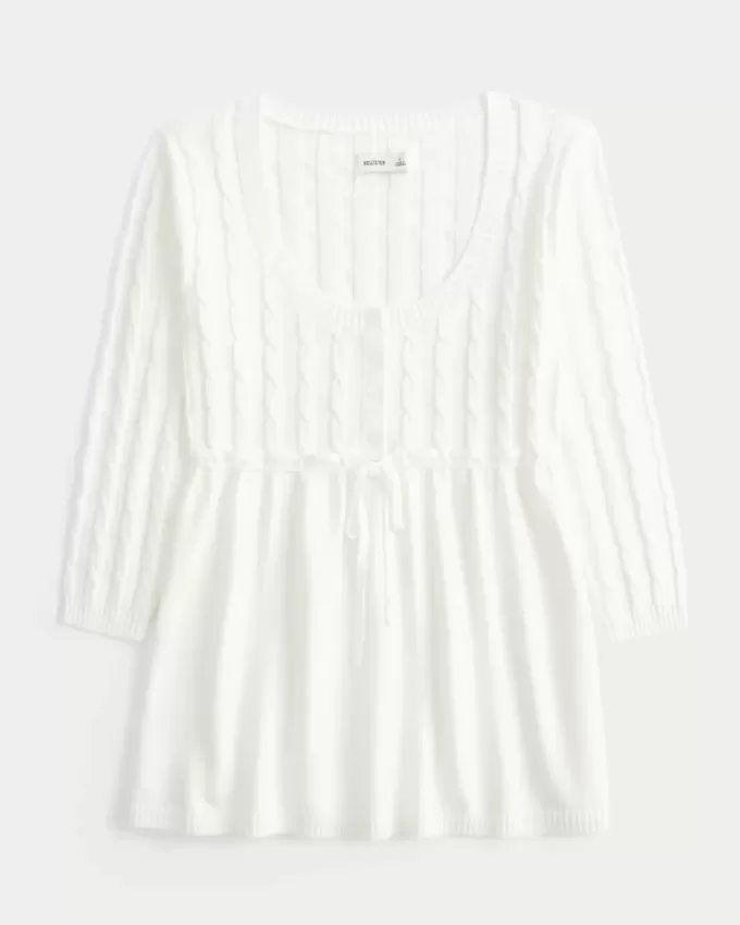 Cable-Knit Babydoll Sweater Cable-Knit Babydoll Sweater