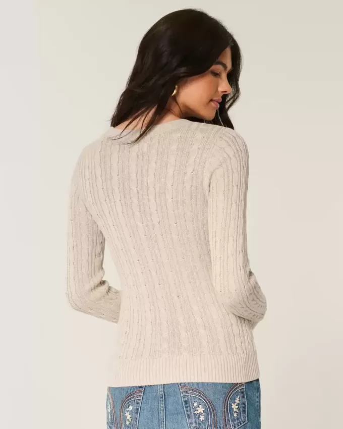 Cable-Knit Heart Crew Sweater Cable-Knit Heart Crew Sweater