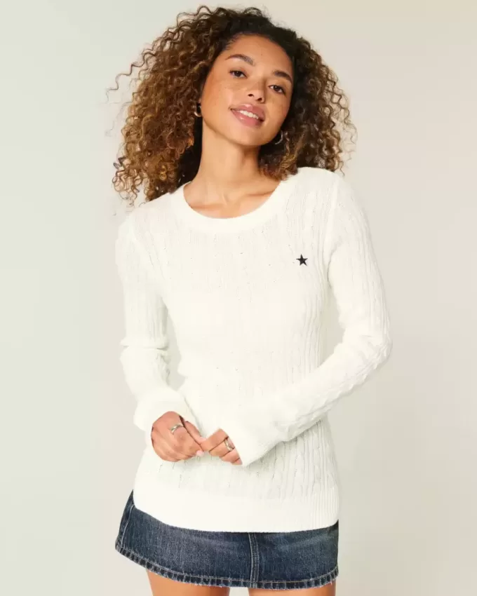 Cable-Knit Star Crew Sweater Cable-Knit Star Crew Sweater