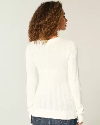 Cable-Knit Star Crew Sweater