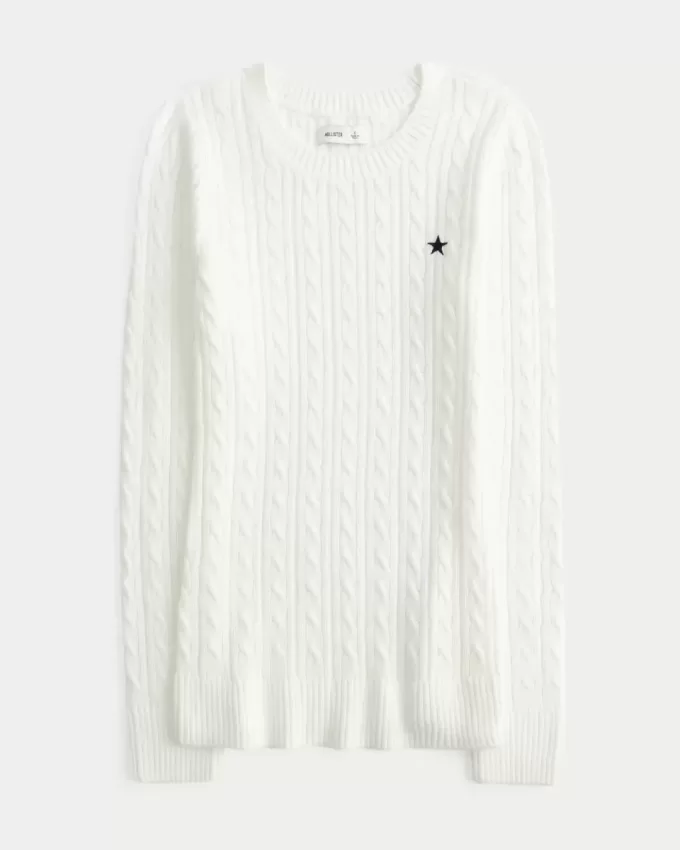 Cable-Knit Star Crew Sweater Cable-Knit Star Crew Sweater