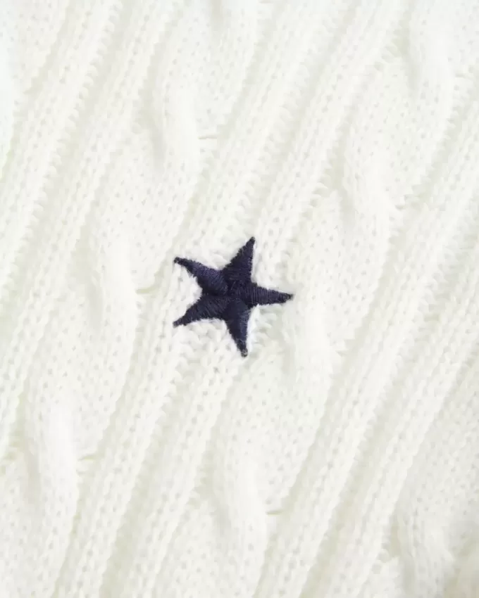 Cable-Knit Star Crew Sweater Cable-Knit Star Crew Sweater