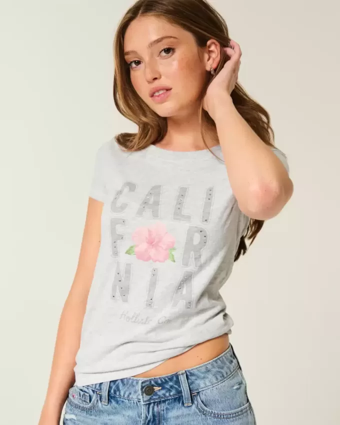 California Logo Graphic Baby Tee California Logo Graphic Baby Tee