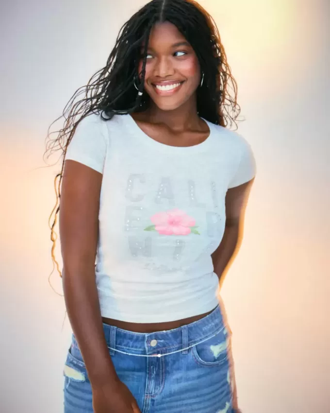 California Logo Graphic Baby Tee California Logo Graphic Baby Tee