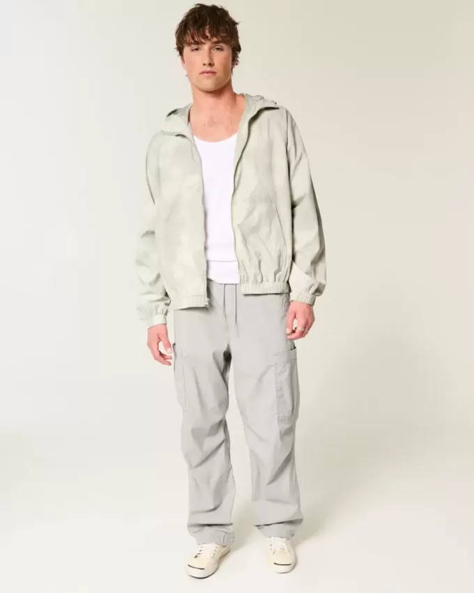 Camo Zip-Up Windbreaker Jacket