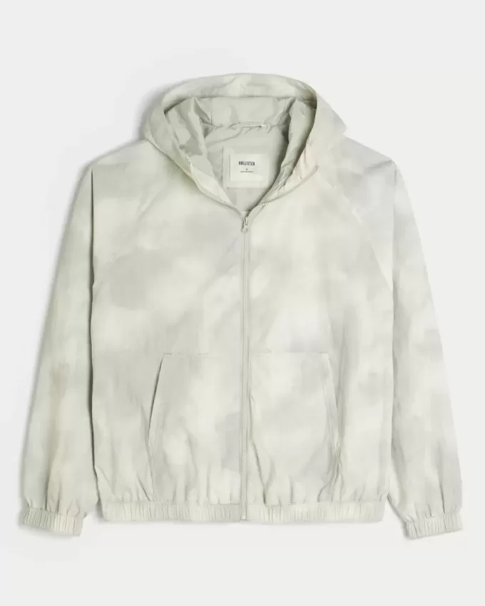 Camo Zip-Up Windbreaker Jacket