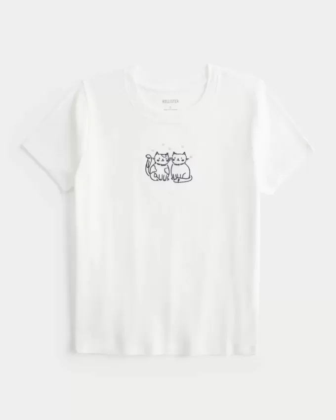 Cat Graphic Baby Tee Cat Graphic Baby Tee