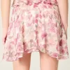 Chiffon Asymmetrical Hem Mini Skirt