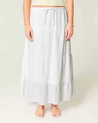 Clip Dot Tiered Maxi Skirt