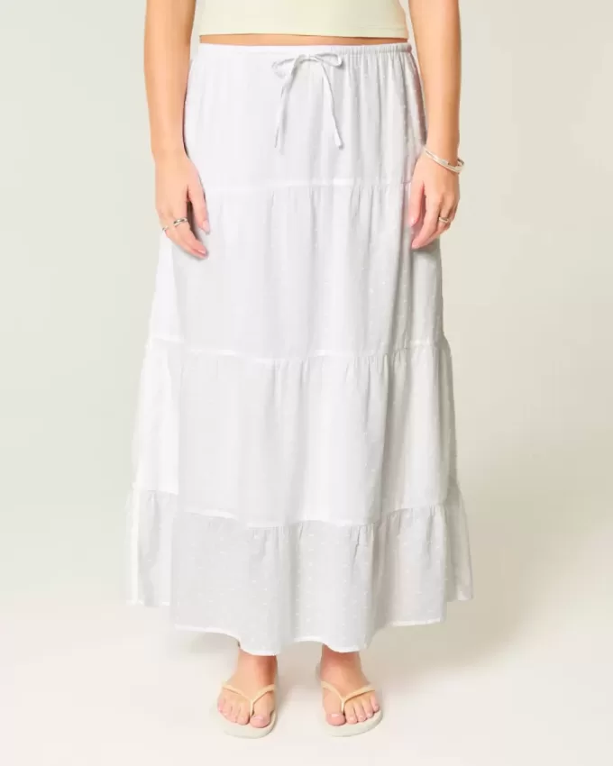 Clip Dot Tiered Maxi Skirt Clip Dot Tiered Maxi Skirt