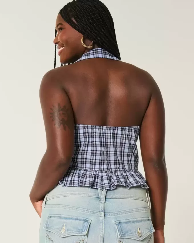 Collared Halter Blouse Collared Halter Blouse