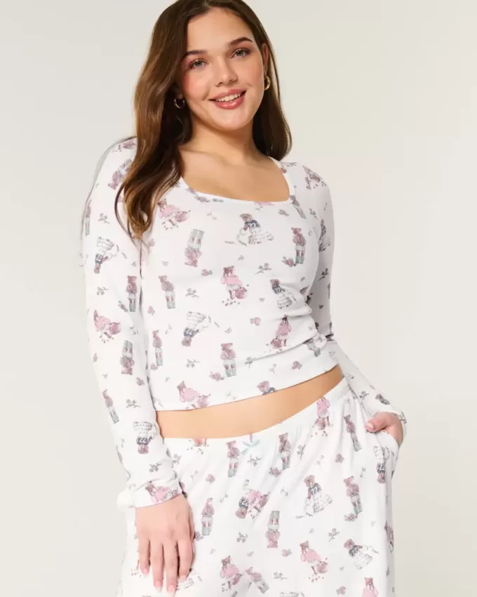Cozy Bear Pattern Pajama Top Cozy Bear Pattern Pajama Top