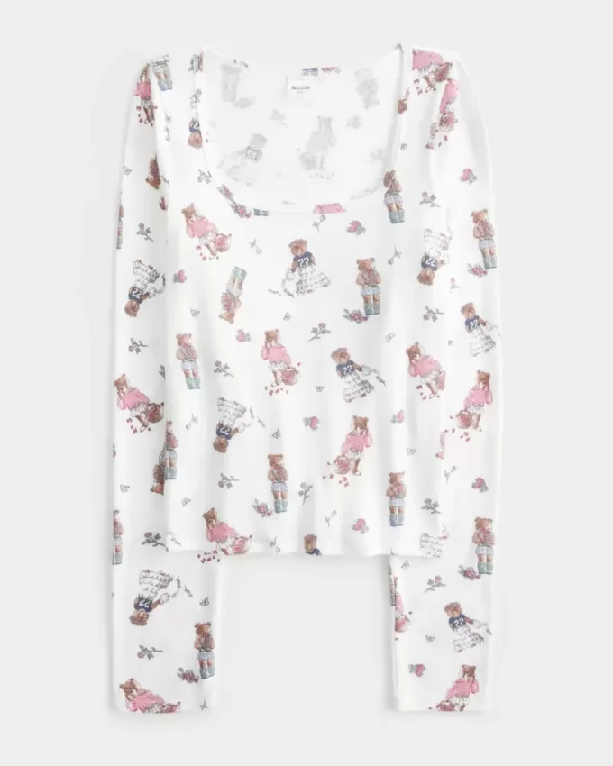 Cozy Bear Pattern Pajama Top Cozy Bear Pattern Pajama Top