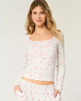 Cozy Berry Pattern Pajama Top