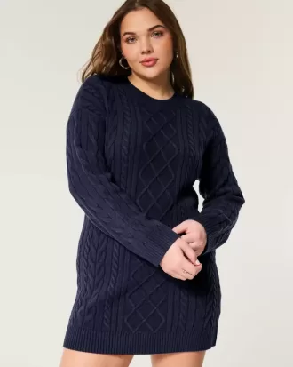Cozy Cable-Knit Sweater Dress
