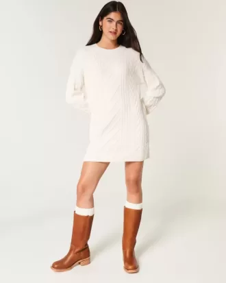 Cozy Cable-Knit Sweater Dress