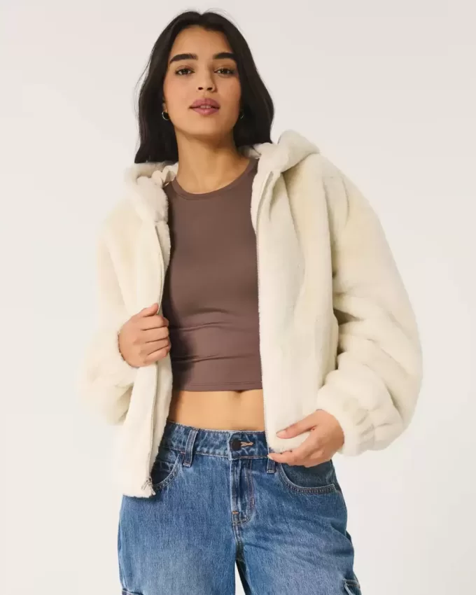 Cozy Faux Fur Zip-Up Hoodie Cozy Faux Fur Zip-Up Hoodie