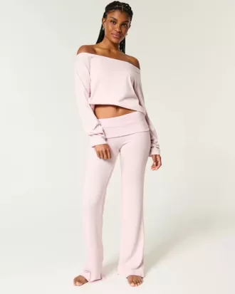 Cozy Knit Foldover Waist Sleep Pants