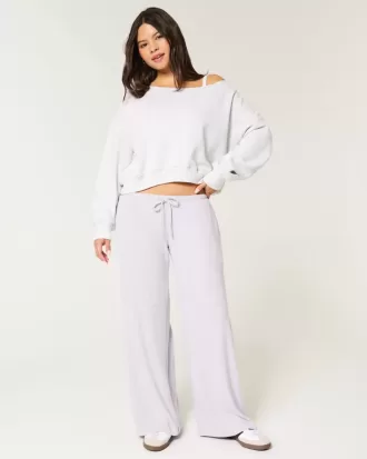 Cozy Ribbed Drawstring Baggy Pants