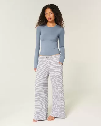 Cozy Ribbed Wide-Leg Pants