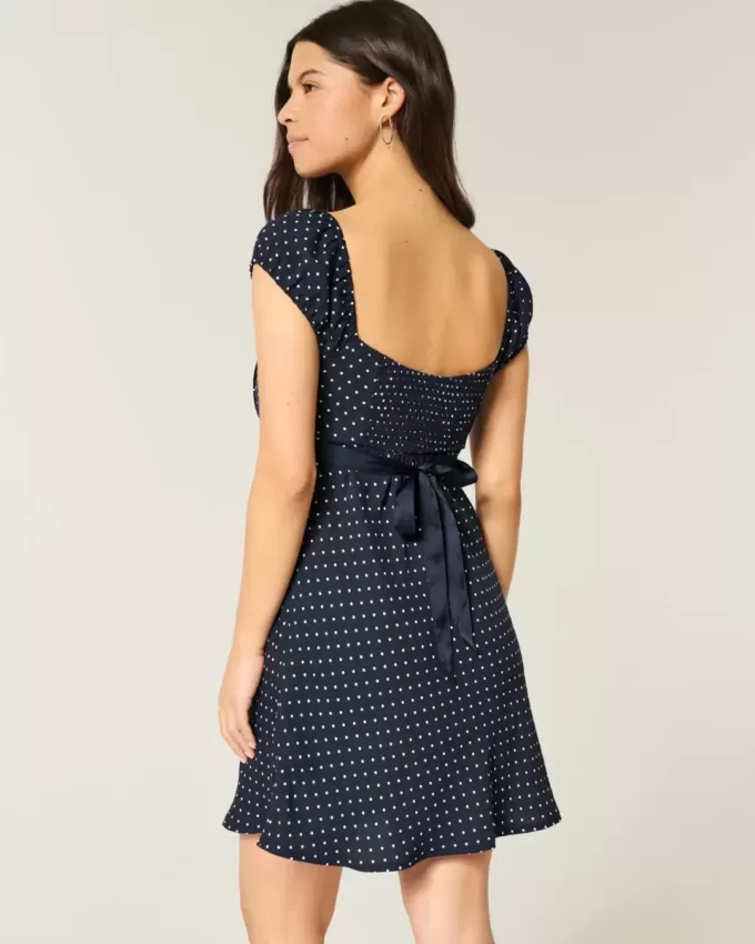 Crepe Satin Band Mini Dress Crepe Satin Band Mini Dress