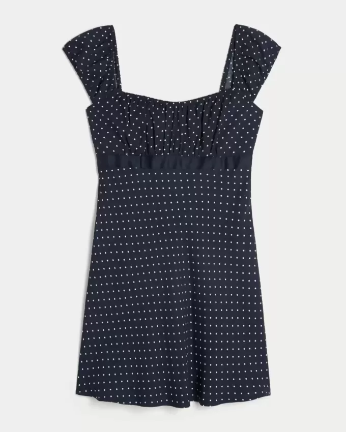 Crepe Satin Band Mini Dress Crepe Satin Band Mini Dress