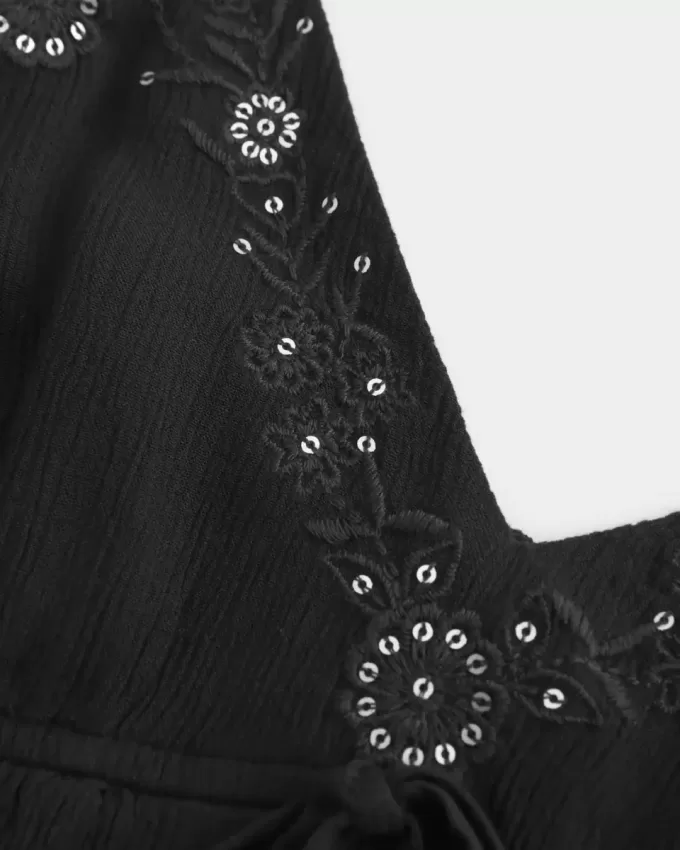 Crinkle Shine Flyaway Babydoll Top Crinkle Shine Flyaway Babydoll Top