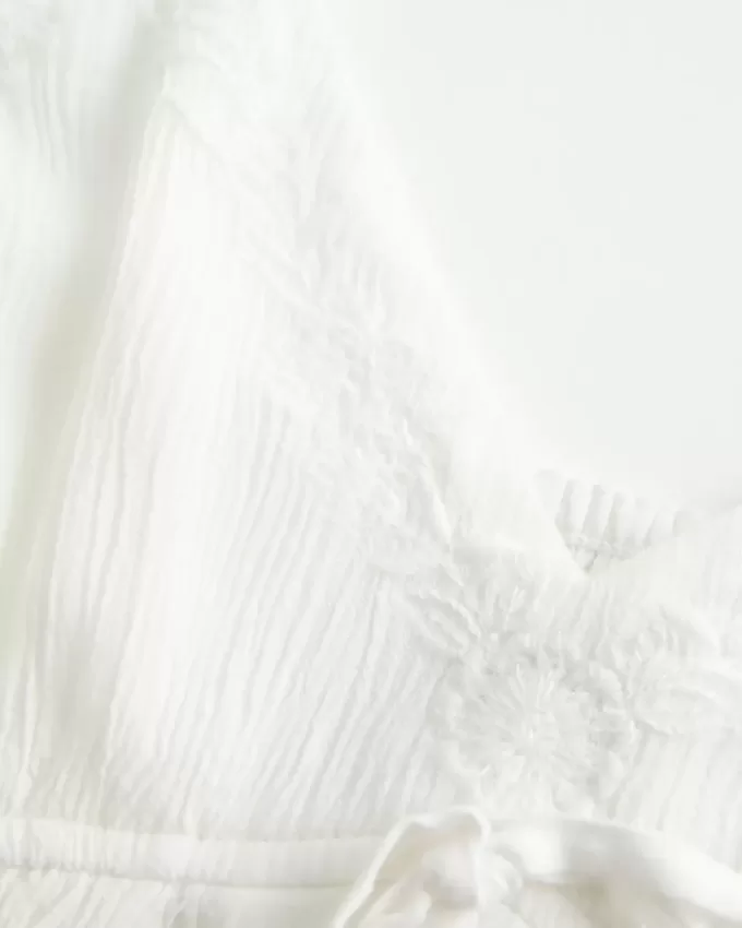 Crinkle Shine Flyaway Babydoll Top Crinkle Shine Flyaway Babydoll Top