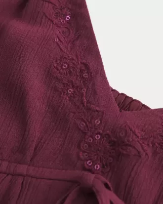 Crinkle Shine Flyaway Babydoll Top