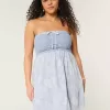 Crochet-Style Mix Strapless Mini Dress Crochet-Style Mix Strapless Mini Dress
