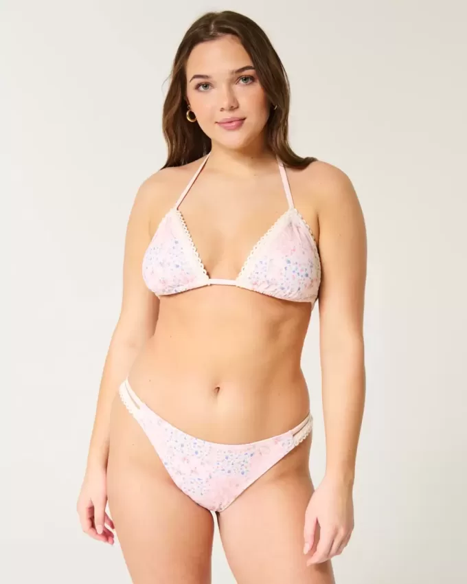 Crochet-Style Mixed High-Leg Cheeky Bikini Bottom Crochet-Style Mixed High-Leg Cheeky Bikini Bottom