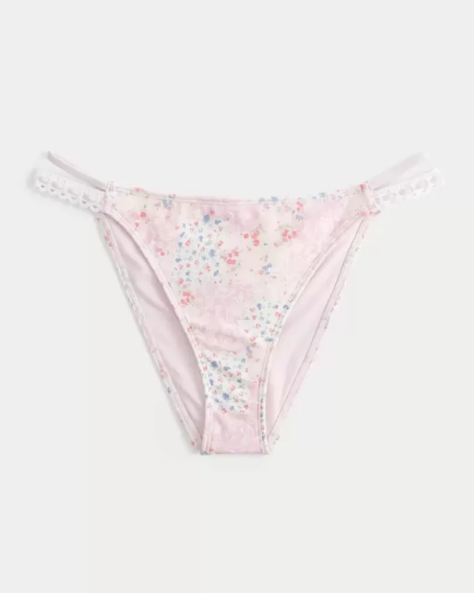 Crochet-Style Mixed High-Leg Cheeky Bikini Bottom Crochet-Style Mixed High-Leg Cheeky Bikini Bottom