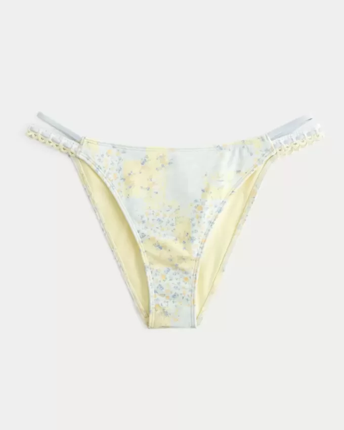 Crochet-Style Mixed High-Leg Cheeky Bikini Bottom Crochet-Style Mixed High-Leg Cheeky Bikini Bottom