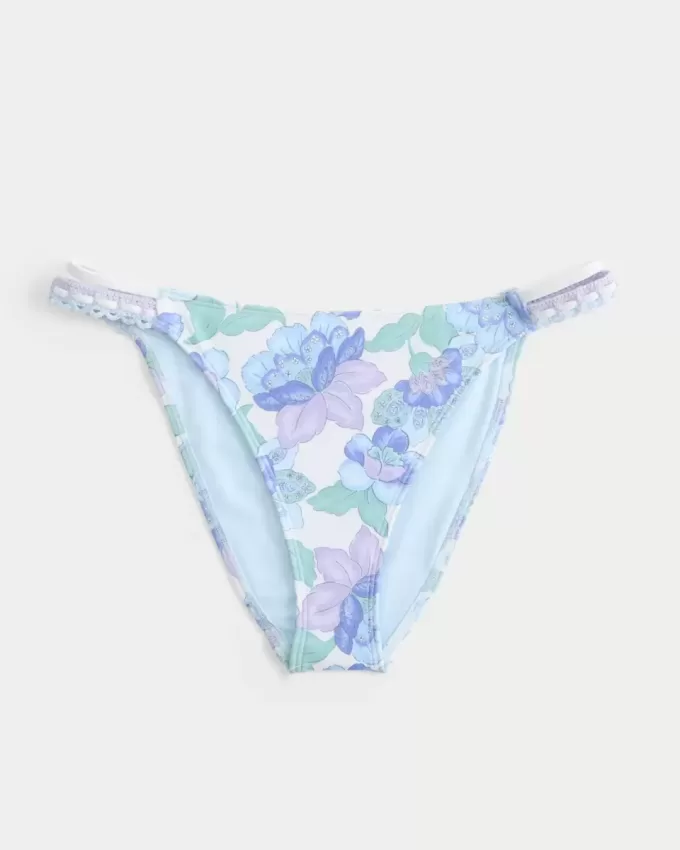 Crochet-Style Mixed High-Leg Cheeky Bikini Bottom Crochet-Style Mixed High-Leg Cheeky Bikini Bottom