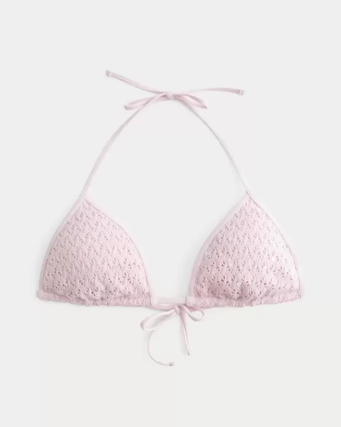 Crochet-Style Sequin Triangle Bikini Top Crochet-Style Sequin Triangle Bikini Top