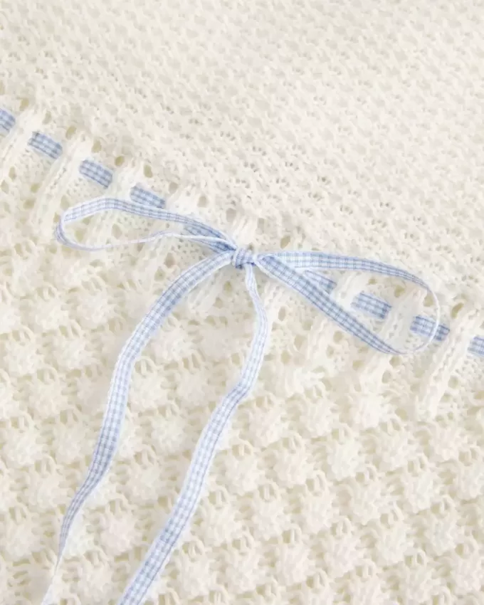 Crochet-Style Strapless Sweater Tube Top