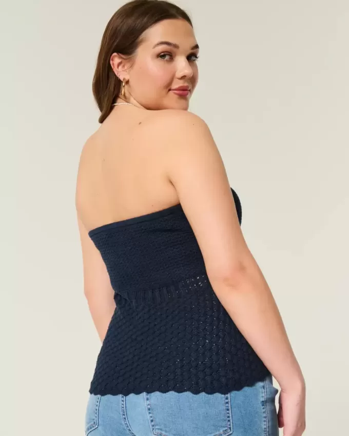 Crochet-Style Sweater Tube Top