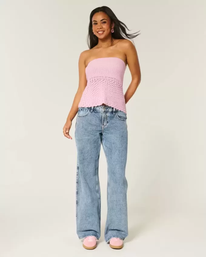 Crochet-Style Sweater Tube Top