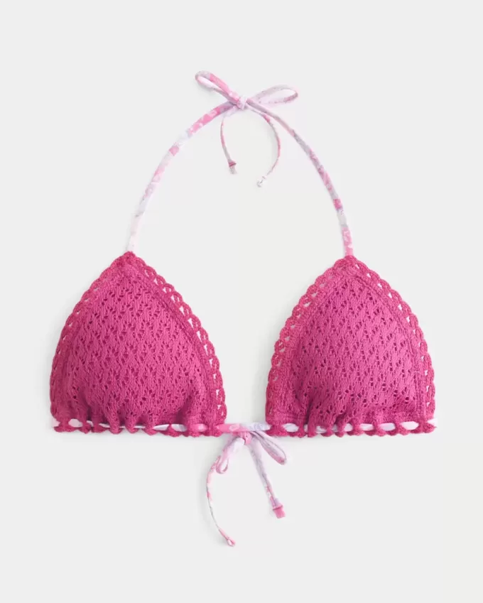 Crochet-Style Triangle Bikini Top