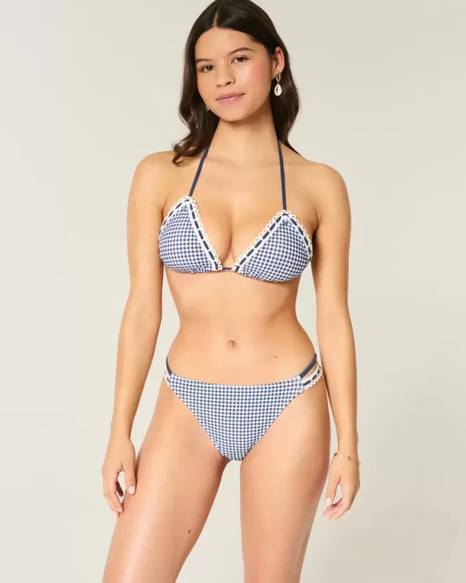 Crochet-Style Trim Double-Strap Cheeky Bikini Bottom