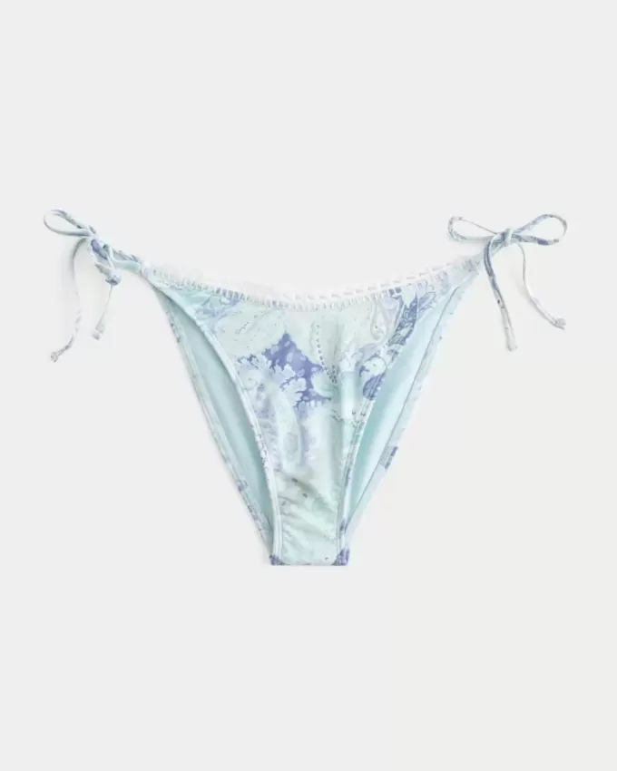 Crochet-Style Trim Side Tie Cheeky Bikini Bottom Crochet-Style Trim Side Tie Cheeky Bikini Bottom