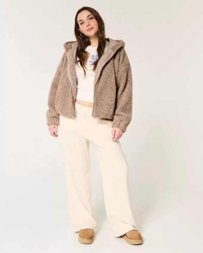 Curly Faux Fur Zip-Up Jacket Curly Faux Fur Zip-Up Jacket