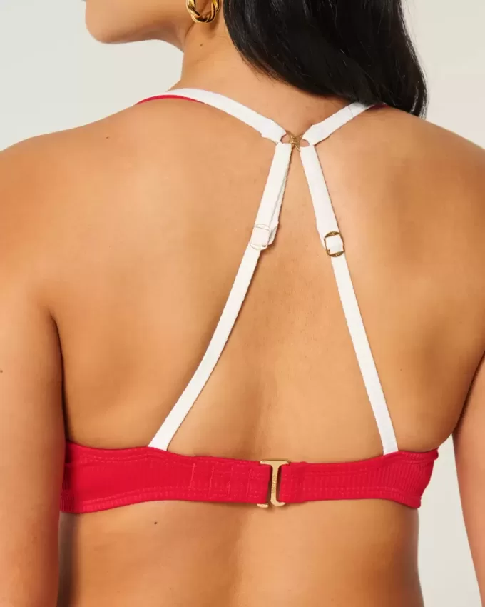 Curvy High Apex Ribbed Underwire Bikini Top