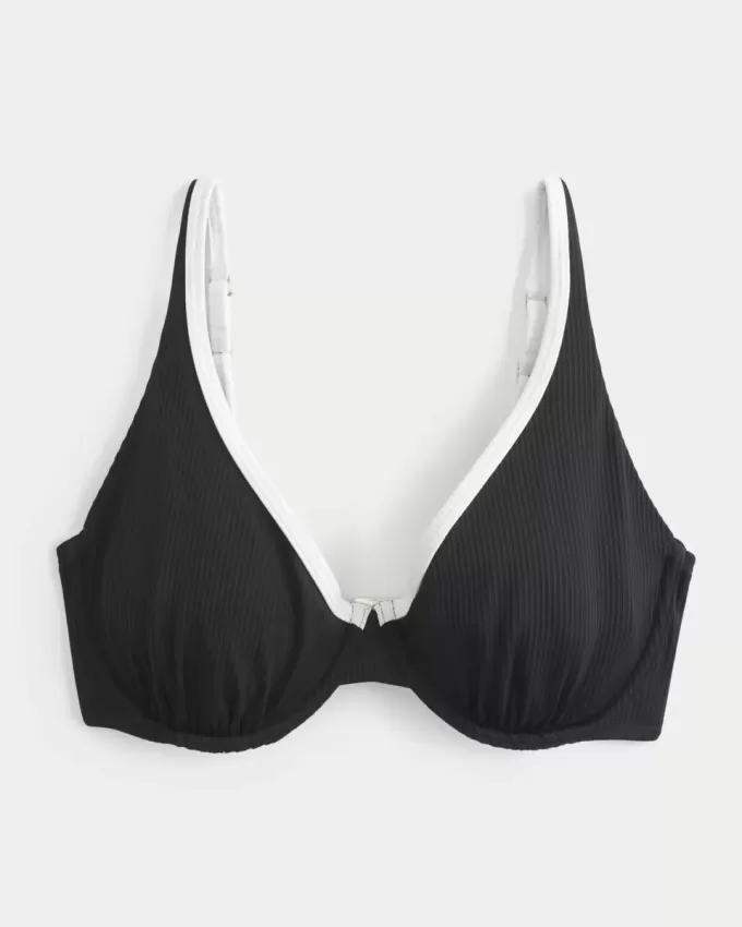 Curvy High Apex Ribbed Underwire Bikini Top Curvy High Apex Ribbed Underwire Bikini Top