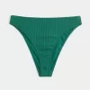 Curvy High-Leg High-Waist Ribbed Cheeky Bikini Bottom